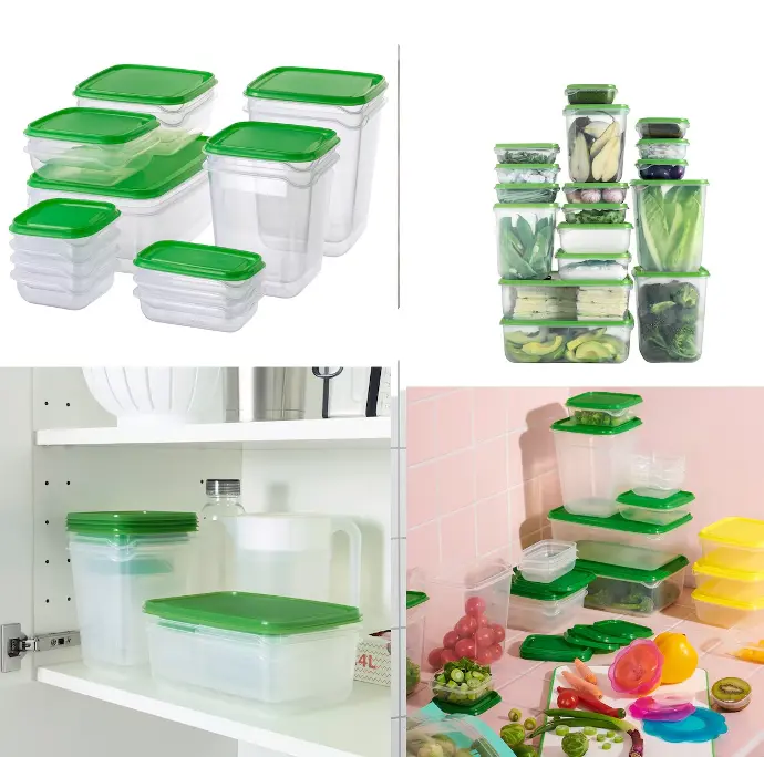 PRUTAFood container set of 17 GREEN