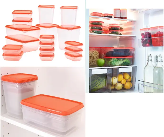 PRUTAFood container set of 17 ORANGE